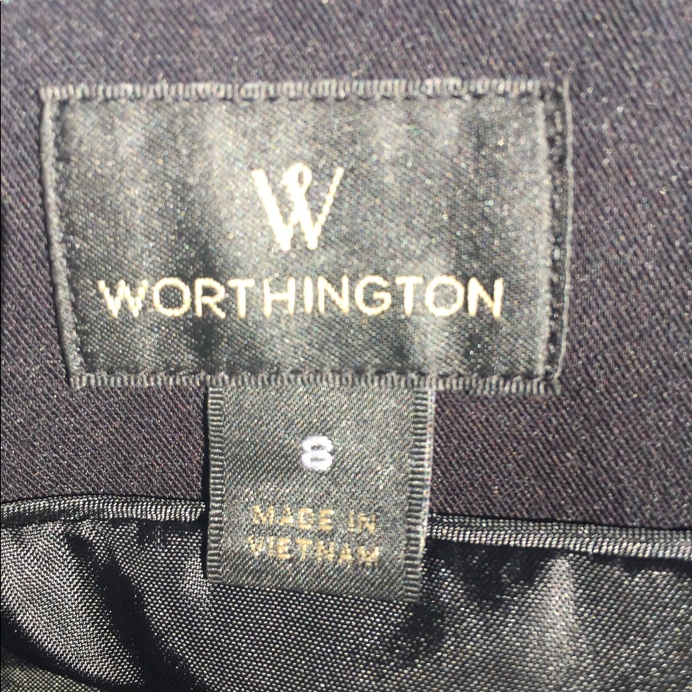 Worthington suiting fabric black taylored midi slip pencil skirt - Picture 3 of 9